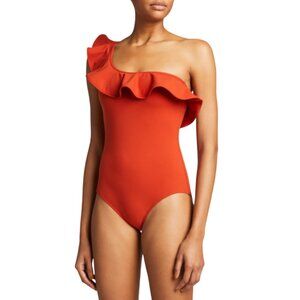 Ulla Johnson Martina Bathing Swim Suit Womens XL Rust Orange One Piece Shoulder